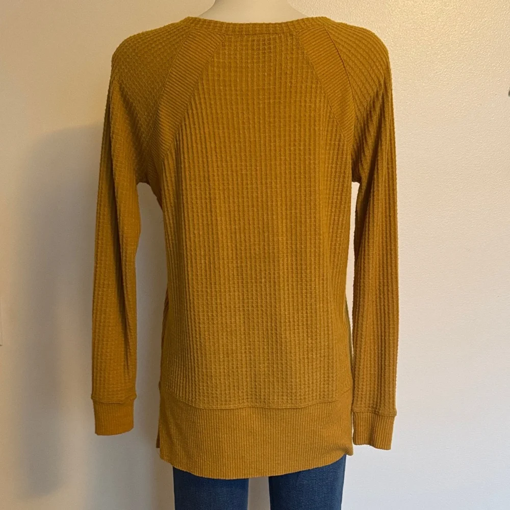 Mustard V-Neck Sweater - Picture 3 of 4